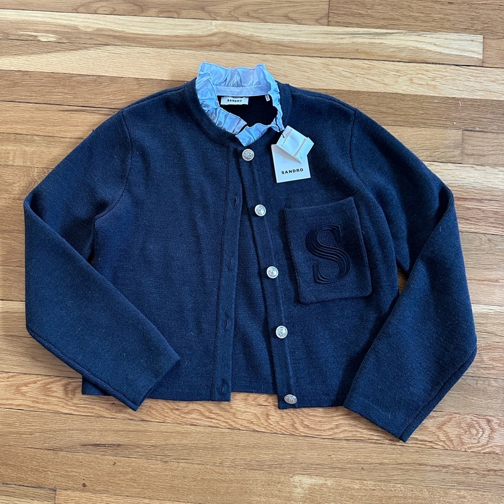 Sandro Navy Blue Women's Cardigan